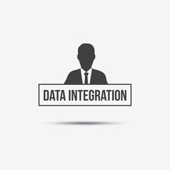 Businessman & Data Integration Label