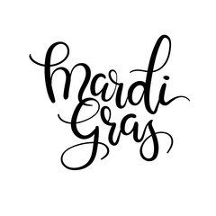 Mardi Gras Hand Lettering Inscription. Modern Calligraphy.