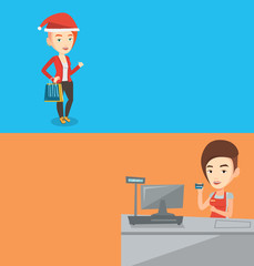 Two shopping banners with space for text.