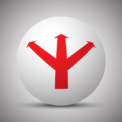 Obraz premium Red Strategy icon on white sphere