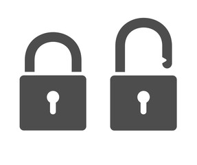 Locked and unlocked padlock icons