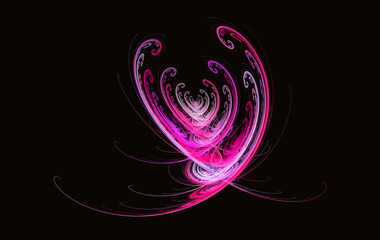 fractal heart Valentine on black