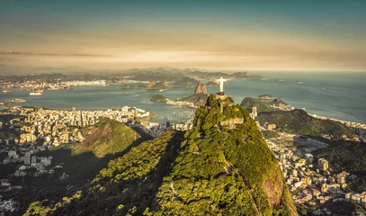 Fotobehang Aerial view of Botafogo Bay from high angle, Rio De Janeiro © marchello74
