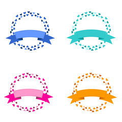 Heart circle banners collection