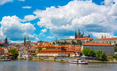 Obraz premium wide angle view of St. Vitus's Cathedral, The Powder Tower and S
