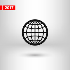 Globe Icon vector illustration. Flat design style