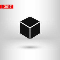 3d cube logo design icon, vector illustration. Flat design style