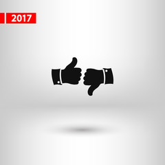 thumb up icons, vector illustration. Flat design style  