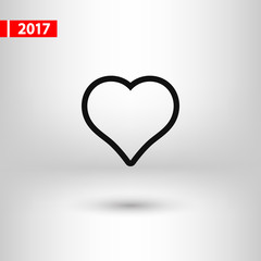 Heart Icon, vector illustration. Flat design style