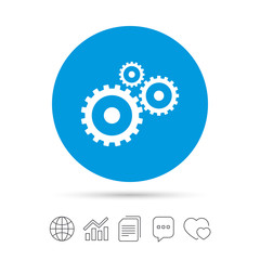 Cog settings sign icon. Cogwheel gear symbol.