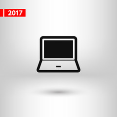 laptop icon, vector illustration. Flat design style