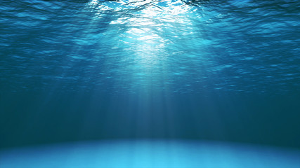 Surface de l& 39 océan bleu foncé vue sous l& 39 eau