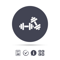 Dumbbells sign icon. Fitness sport symbol.