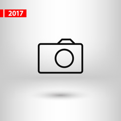 Camera icon; vector illustration. Flat design style