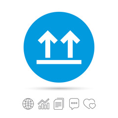 This side up sign icon. Fragile package symbol.