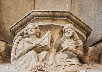 Escultura de la catedral de Gerona, Girona, Cataluña, España