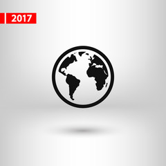 globe  icon, vector illustration. Flat design style 