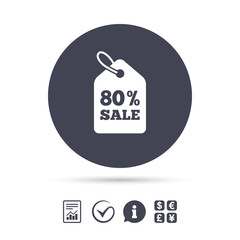 80 percent sale price tag sign icon.