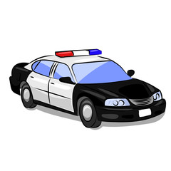 Fototapeta premium police car with flashers isolated at the white background