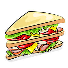 double sandwich isolated at the white background