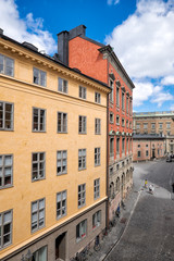 Fototapeta na wymiar Stockholm, Sweden colorful old town buildings in Gamla Stan