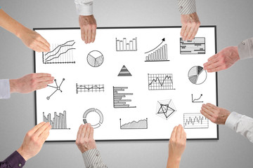 Obraz premium Graphical analysis concept on a whiteboard