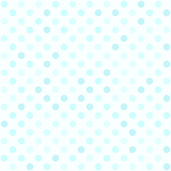 Cyan polka dot pattern. Seamless vector dot background