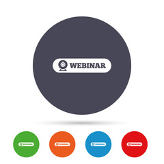 Webinar web camera sign icon. Online Web study.