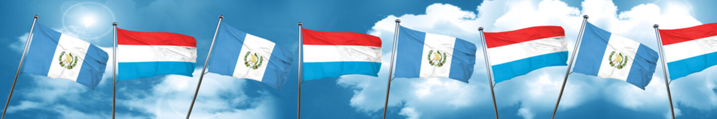 guatemala flag with Luxembourg flag, 3D rendering