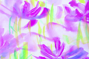 Abtract hand painted watercolor floral design blurred soft focus background