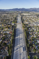 Aerial View Golden State 5 Freeway in Los Angeles California