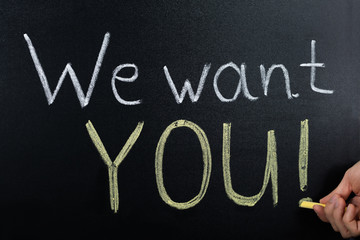 Obraz premium We Want You Concept Written On Blackboard