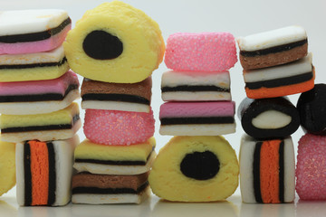 Stacked liquorice allsorts