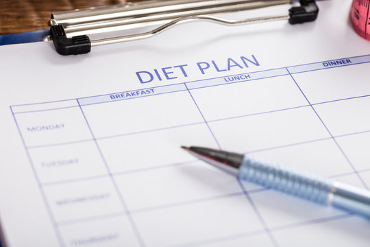Close-up Of Diet Plan Form