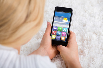 Close-up Of Woman Using Mobilephone