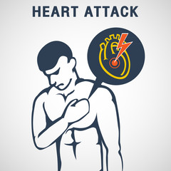 HEART ATTACK logo vector icon design