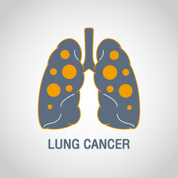 LUNG CANCER vector logo icon design