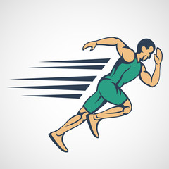 Run, running man icon logo vector