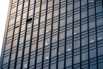 windows of commercial building in Hong Kong 