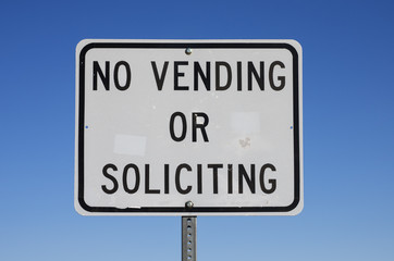 No Vending Or Soliciting Sign