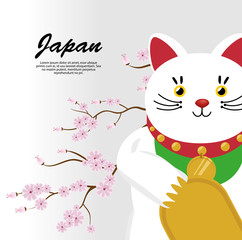 japanese culture cat lucky vector illustration design