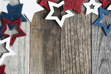 Red White and Blue Star with Copy Space