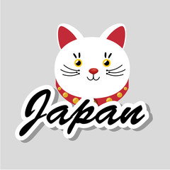japanese culture cat lucky vector illustration design