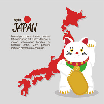 japanese culture cat lucky vector illustration design