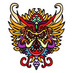 Dragon mask isolated