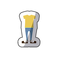 sticker color silhouette with male clothing pijama vector illustration