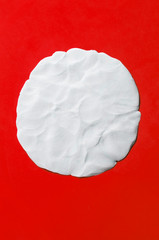 plasticine texture isolated on red background