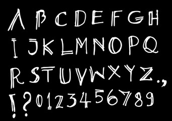 Hand drawn alphabet letters Vector