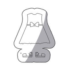 contour with female clothing pijama dress vector illustration