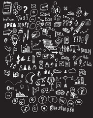 Hand drawn business icon set eps10